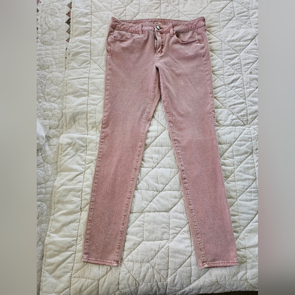 American Eagle Outfitters Denim - American Eagle -Dusty Rose Sateen - 360 Super Stretch Jeggings- Size 12 XLong